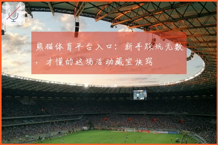 熊猫体育平台入口：新手踩坑无数，才懂的这场活动藏宝诀窍